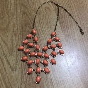 Charming Charlie peach bib statement necklace